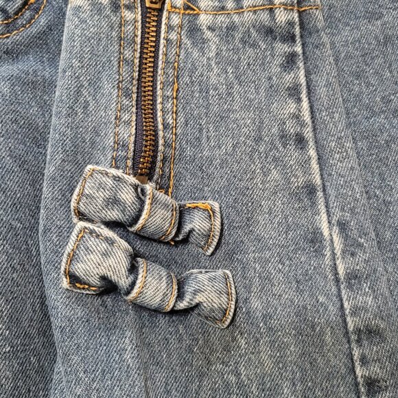 Vintage Women's Jordache 7/8 Blue Jeans High Waist Skinny Zip Ankle & Double Bow - Picture 2 of 8